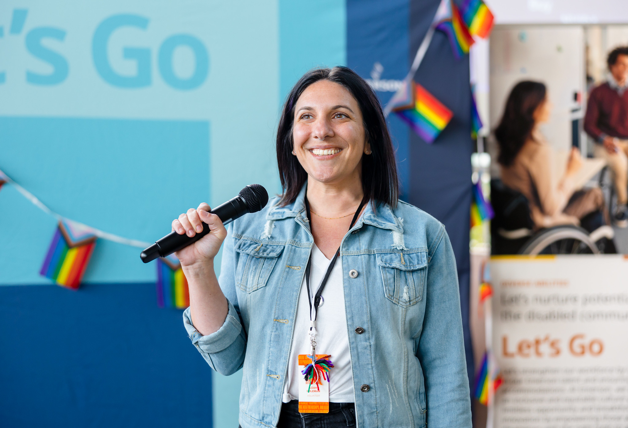 Sponsor with microphone